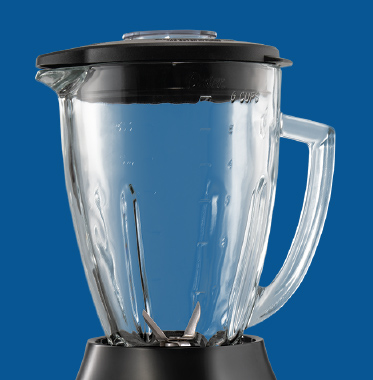 Oster BLSTAJ-CB licuadora con jarra de vidrio, 6 tazas, tapa color negro